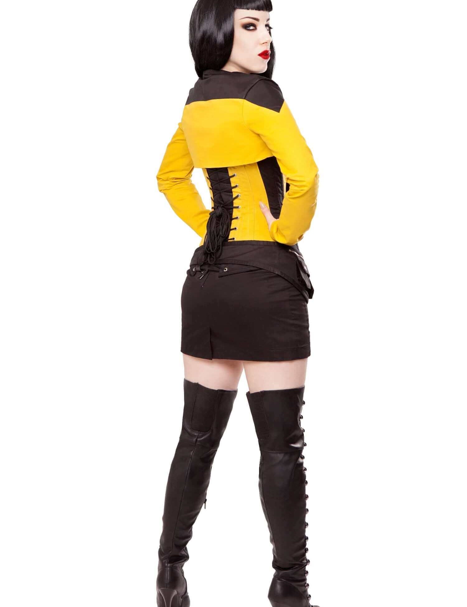 Playgirl Black Cotton Short Pencil Skirt